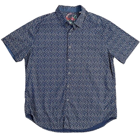 Robert Graham Other - Robert Graham Cotswold Short Sleeve Button Down Shirt Birds Seagulls Blue Men XL